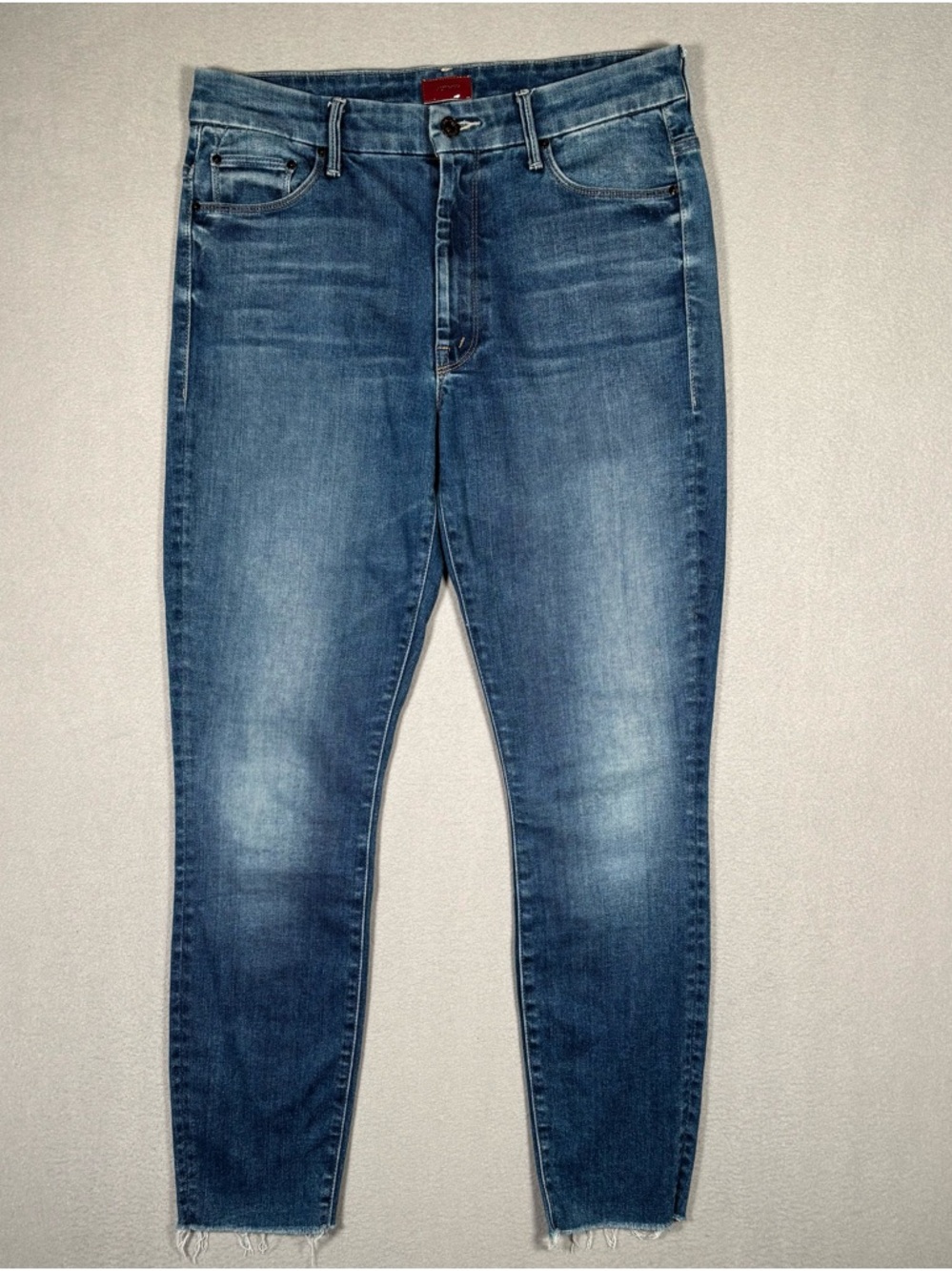 Mother High Waisted Looker Ankle Fray Pants Women’s Size 30 Blue Night Clubbing